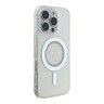 Guess для iPhone 16 Pro Max чехол PC/TPU Diamond Rhinestone Circle White (MagSafe)