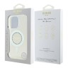 Guess для iPhone 16 Pro Max чехол PC/TPU Diamond Rhinestone Circle White (MagSafe)
