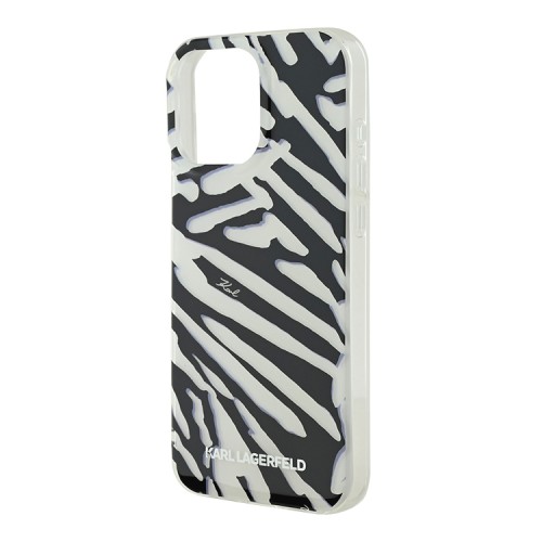 Karl Lagerfeld для iPhone 16 Pro Max чехол PC/TPU Zebra со шнурком, черный