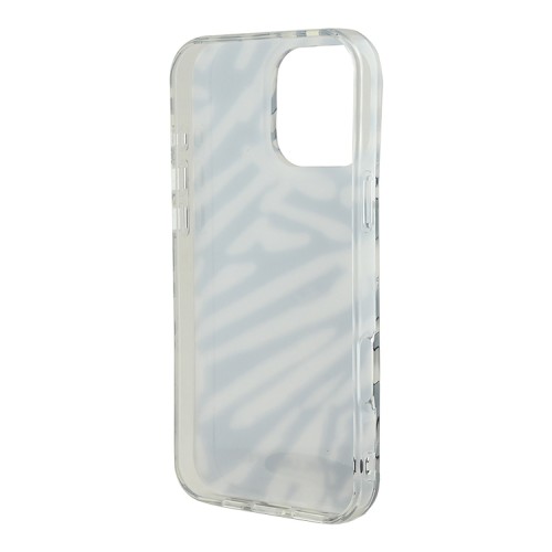 Karl Lagerfeld для iPhone 16 Pro Max чехол PC/TPU Zebra со шнурком, черный