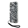 Karl Lagerfeld для iPhone 16 Pro Max чехол PC/TPU Zebra со шнурком, черный