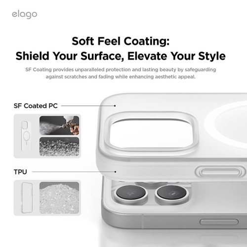 Elago для iPhone 16 Pro чехол HYBRID (pc/tpu) Clear (MagSafe)
