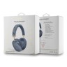 Guess наушники беспроводные накладные Bluetooth Headphones PU 4G Triangle Metal Logo Blue