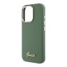 Guess для iPhone 16 Pro Max чехол Liquid silicone Gold metal logo & Camera frame Hard Khaki