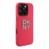 DKNY для iPhone 16 Pro Max чехол Liquid Silicone Stack Metal logo and Camera Hard Pink