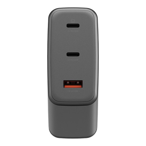 Energea СЗУ AmpCharge GaN100, 2USB-C + USB-A PD/PPS/QC3.0 total 100W Gunmetal