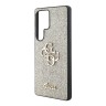 Guess для Galaxy S25 Ultra чехол Fixed Glitters 4G Big metal logo Hard Gold