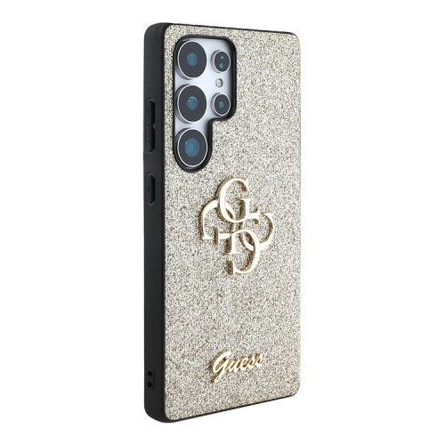 Guess для Galaxy S25 Ultra чехол Fixed Glitters 4G Big metal logo Hard Gold