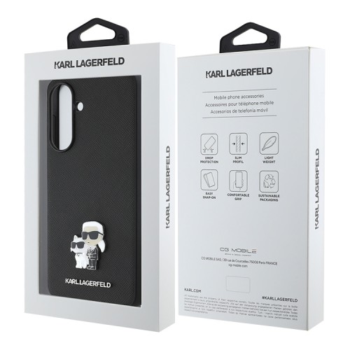 Karl Lagerfeld для Galaxy A56 чехол PU Saffiano NFT Karl & Choupette Metal pin Hard Black