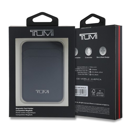 TUMI картхолдер MagSafe Wallet Cardslot Leather Smooth Black