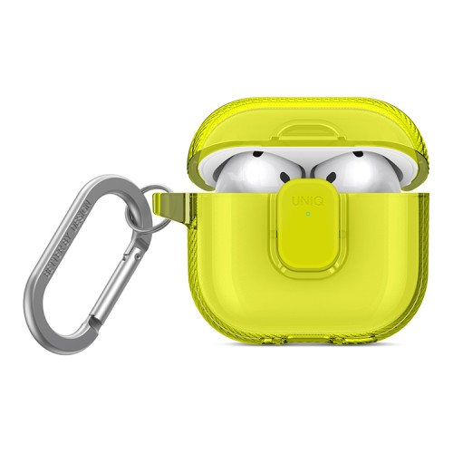 Uniq для Airpods 4 чехол Glase PRO TPU Lock case Light Lime