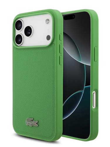 Lacoste для iPhone 17 Pro Max чехол PVC Metal Lacquer logo Hard Estragon (MagSafe)