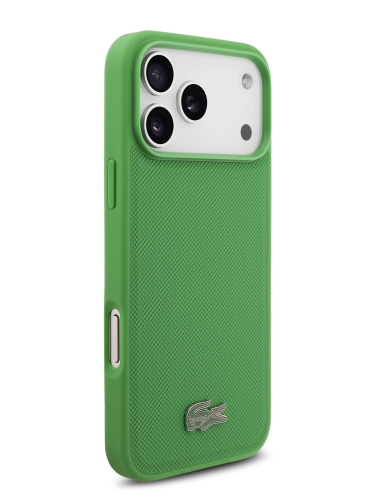 Lacoste для iPhone 17 Pro Max чехол PVC Metal Lacquer logo Hard Estragon (MagSafe)