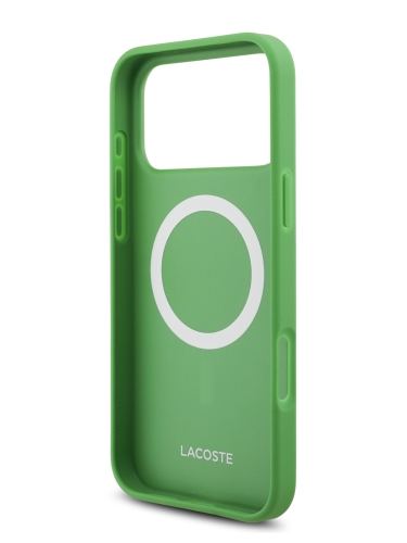 Lacoste для iPhone 17 Pro Max чехол PVC Metal Lacquer logo Hard Estragon (MagSafe)