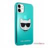 Чехол Karl Lagerfeld TPU FLUO Choupette Hard для iPhone 11, голубой