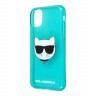 Чехол Karl Lagerfeld TPU FLUO Choupette Hard для iPhone 11, голубой