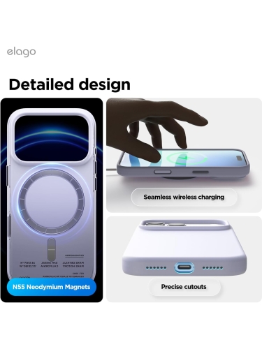 Elago для iPhone 17 Pro чехол Magnetic Silicone Purple (MagSafe)