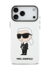 Karl Lagerfeld для iPhone 17 Pro чехол Liquid silicone NFT Karl Ikonik Metal Cam Hard White (MagSafe)