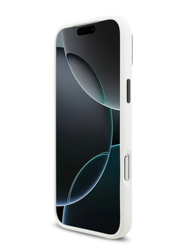 Karl Lagerfeld для iPhone 17 Pro чехол Liquid silicone NFT Karl Ikonik Metal Cam Hard White (MagSafe)