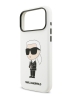 Karl Lagerfeld для iPhone 17 Pro чехол Liquid silicone NFT Karl Ikonik Metal Cam Hard White (MagSafe)