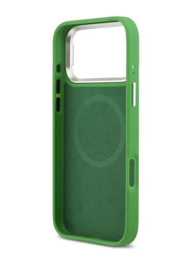 Lacoste для iPhone 17 Pro чехол PVC Lacquer Metal logo with Camera Stand Hard Estragon (MagSafe)