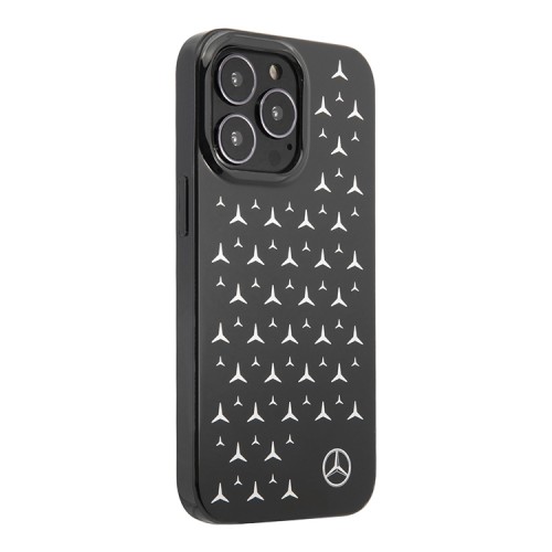 Чехол Mercedes Silver Stars Hard для iPhone 13 Pro, черный
