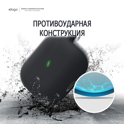Чехол Elago Liquid silicone Hang для AirPods 3 (2021), черный