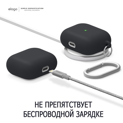 Чехол Elago Liquid silicone Hang для AirPods 3 (2021), черный