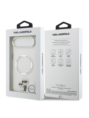 Karl Lagerfeld для iPhone Air чехол IML NFT Karl & Choupette Metal ring & Cam Hard Transp (MagSafe)