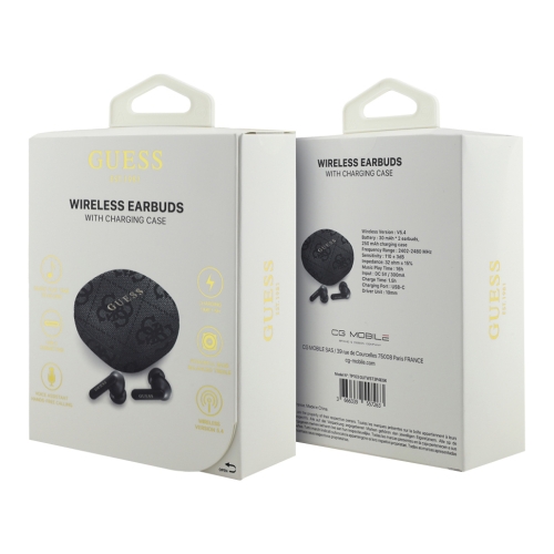 Guess Наушники TWS Bluetooth Square 4G with Classic Metal logo ENC Black