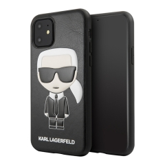 Чехол Karl Lagerfeld PU Leather Iconic Karl Hard для iPhone 11, черный