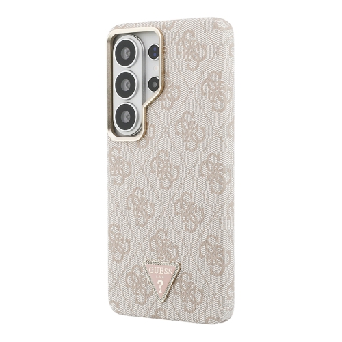 Guess для Galaxy S26 Ultra чехол PU 4G Triangle Diamond metal logo Gold camera Hard Pink (MagSafe)