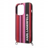 Чехол Lagerfeld Crossbody PC/TPU Color stripes with Strap Hard для iPhone 14 Pro, розовый