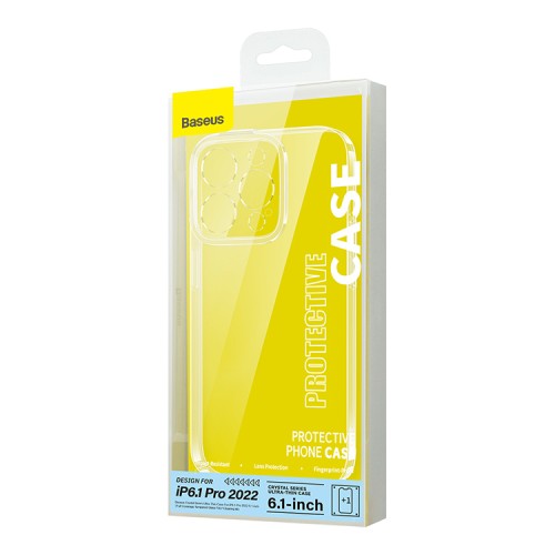 Чехол Baseus Crystal Ultra-Thin PC case +Tempered glass для iPhone 14 Pro, прозрачный