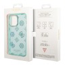 Чехол Guess Peony glitter Electroplated camera Hard для iPhone 14 Pro Max, Turquoise