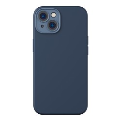 Чехол Baseus Liquid Silica Gel Magnetic case +Tempered glass для iPhone 14 Plus, синий (MagSafe)