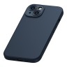 Чехол Baseus Liquid Silica Gel Magnetic case +Tempered glass для iPhone 14 Plus, синий (MagSafe)