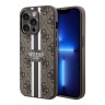 Чехол Guess PU 4G Stripes Hard для iPhone 14 Pro, коричневый (MagSafe)
