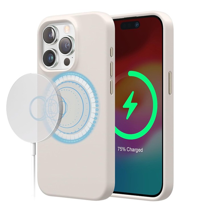 Elago для iPhone 15 Pro Max чехол Soft silicone (Liquid) Stone (MagSafe)