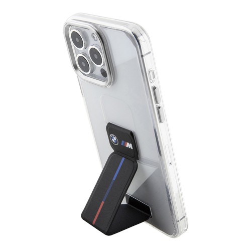 BMW для iPhone 15 Pro чехол GripStand M-Collection PC/TPU Tricolor Hard Clear/Black