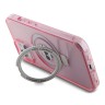 Karl Lagerfeld для iPhone 15 чехол PC/TPU + Ring stand NFT Choupette head Hard Pink (MagSafe)
