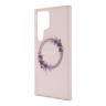 Guess для Galaxy S24 Ultra чехол PC/TPU Flowers Wreath Hard Pink (MagSafe)