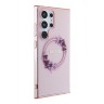 Guess для Galaxy S24 Ultra чехол PC/TPU Flowers Wreath Hard Pink (MagSafe)