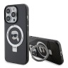 Lagerfeld для iPhone 15 Pro чехол PC/TPU + Ring stand NFT Karl Head Hard Black (MagSafe)