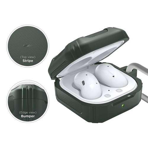 (Уценка) Чехол Elago Armor для Galaxy Buds 2/Live/Pro, тёмно-зеленый