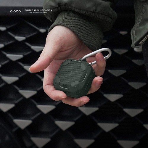 (Уценка) Чехол Elago Armor для Galaxy Buds 2/Live/Pro, тёмно-зеленый