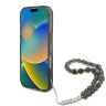 Guess для iPhone 16 Pro Max чехол PC/TPU Flowers + Pearl Hand Strap Black (MagSafe)