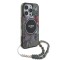 Guess для iPhone 16 Pro Max чехол PC/TPU Flowers + Pearl Hand Strap Black (MagSafe)