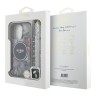 Guess для iPhone 16 Pro Max чехол PC/TPU Flowers + Pearl Hand Strap Black (MagSafe)