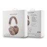 Guess наушники беспроводные накладные Bluetooth Headphones PU 4G Triangle Metal Logo Brown